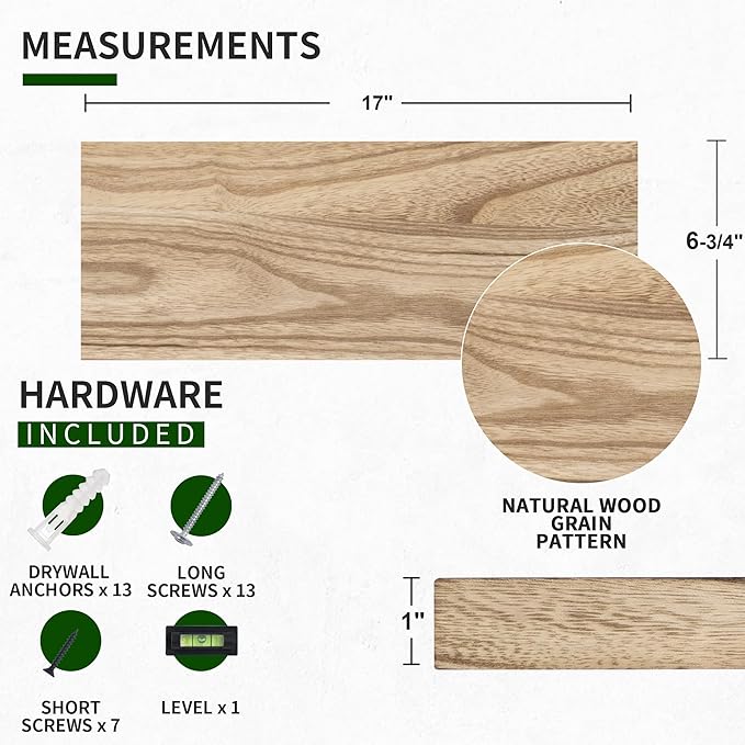 Marsmiles Wood Floating Shelves