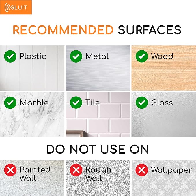 GLUIT Adhesive Wall Hooks for Hanging Heavy Duty 22 lbs Hooks for Walls No Drill