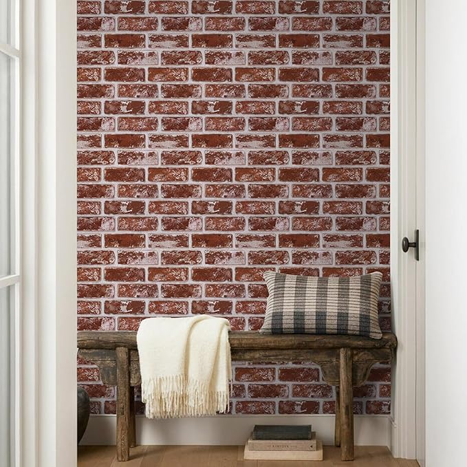 COMSTICKC 3D Faux Brick Wall Panels Peel and Stick, Small Size Thin PVC Fake
