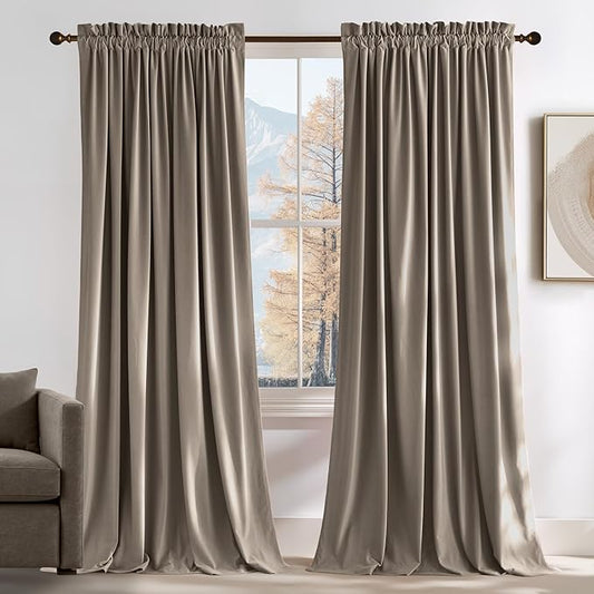 NICETOWN Velvet Curtains 96 inches Long
