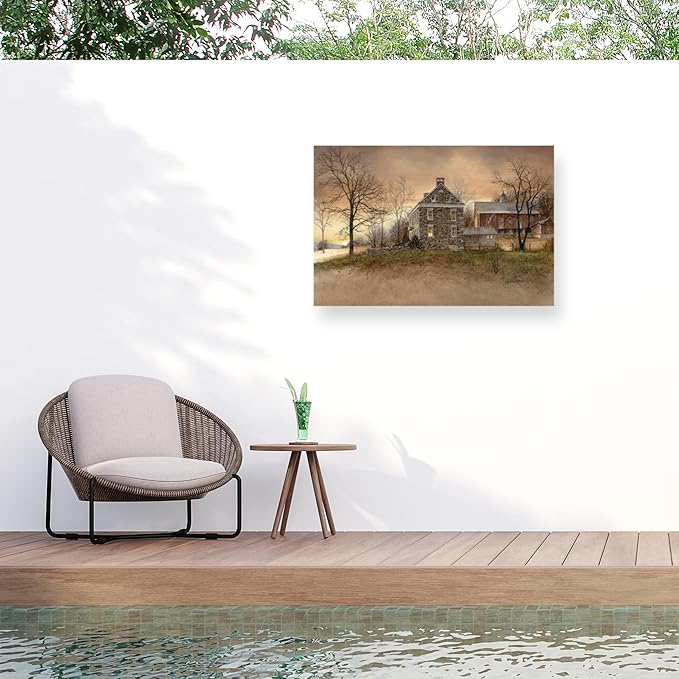 Outdoor Canvas Art - Ray Hendershot 'EARLY ONE MORNING' Wall Art for Outdoor Spaces, Patios, or Gardens by Trademark Fine Art