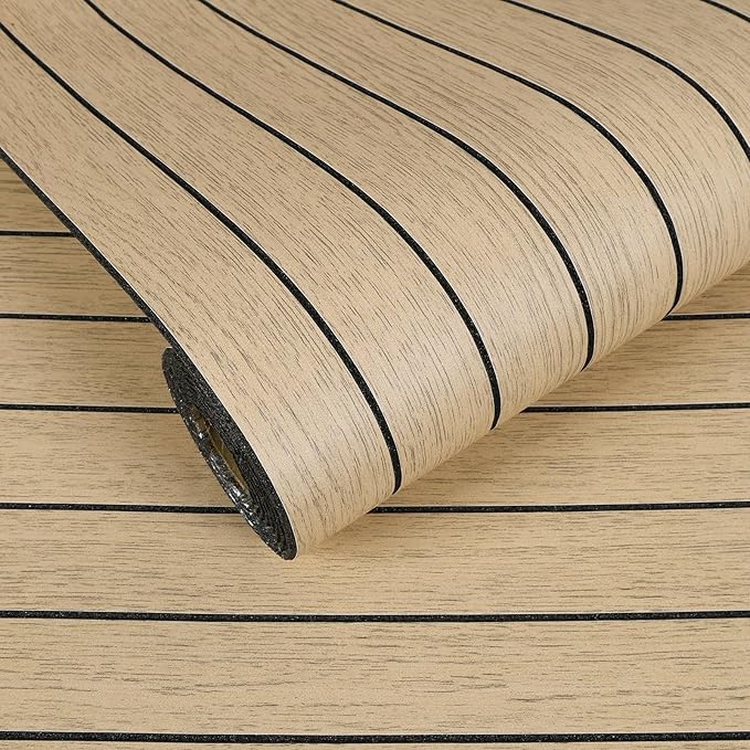 VEELIKE Light Oak Wood Wall Panels Peel and Stick Foam Slat Wallpaper