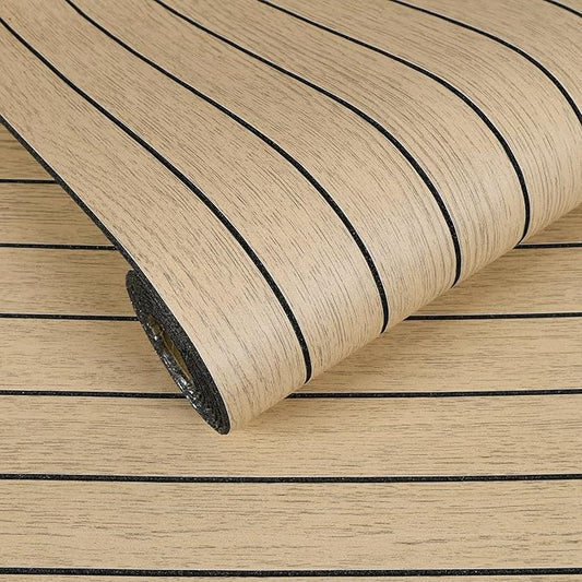 VEELIKE Light Oak Wood Wall Panels Peel and Stick Foam Slat Wallpaper
