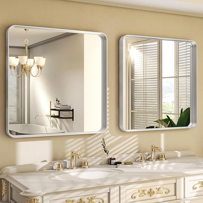 30"x 30" Silver Bathroom Mirror