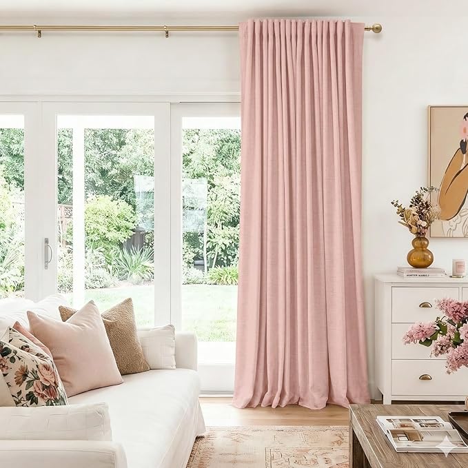 100% Blackout Shield Linen Blackout Curtains