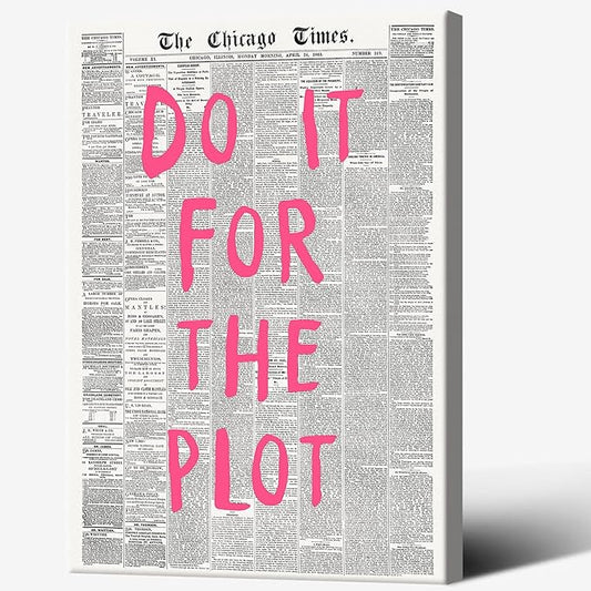 Liyark Retro Black And White Chicago Newspaper Poster Pink Trendy Preppy
