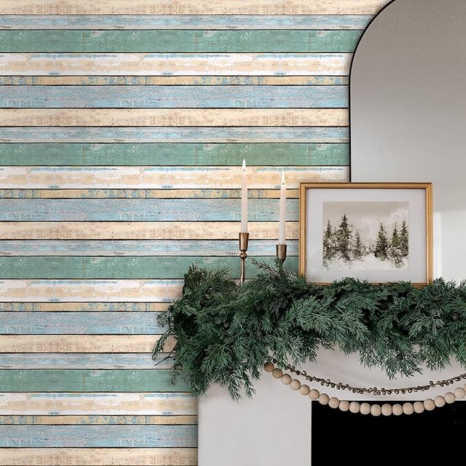COMSTICKC Peel and Stick Faux Wood Wall Sticker Wall Panels, Ultra-Light Thin