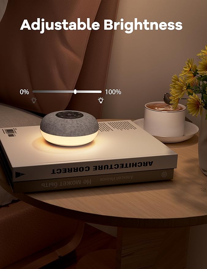 Portable Sound Machine, Long Battery with Loud Bluetooth Speaker, 39 Special Soothing Sounds, White Noise Sound Machine for Sleeping