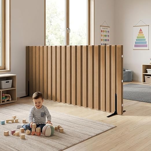 Angeles, Quiet Divider with Sound Sponge 48" x 10' Wall in Natural Tan