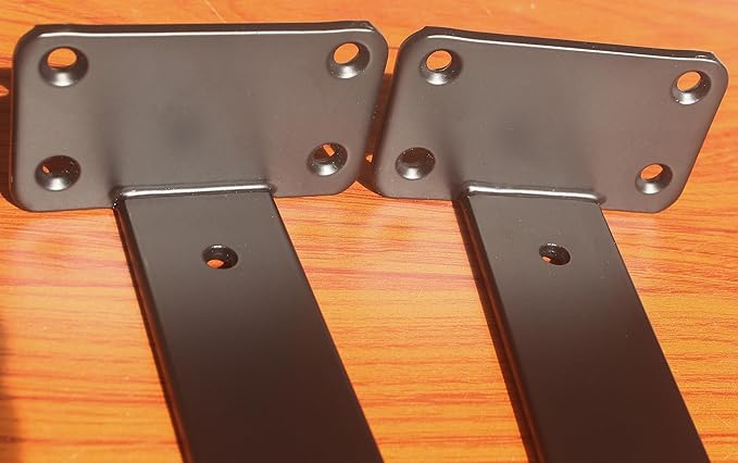 2 Pack - 11 inch Black Hidden L Shelf Bracket Iron Floating Shelf Brackets