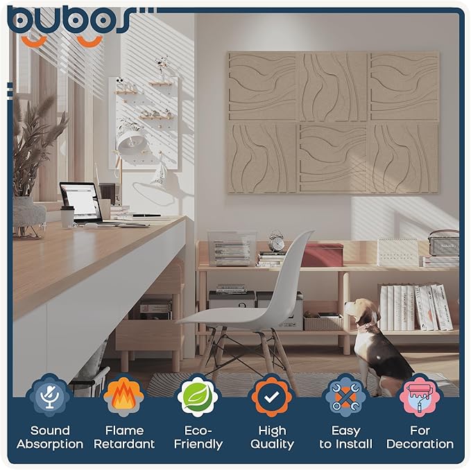 BUBOS Art Acoustic Wall Panels 6 Pack