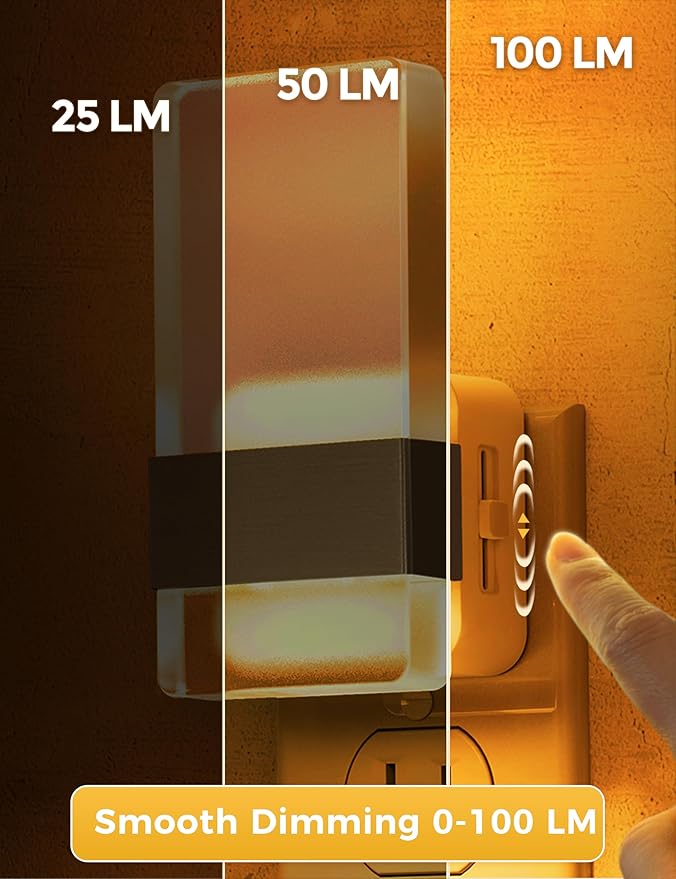L LOHAS LED Night Light, Amber Night Lights Plug Into Wall, Dusk-to-Dawn Sensor