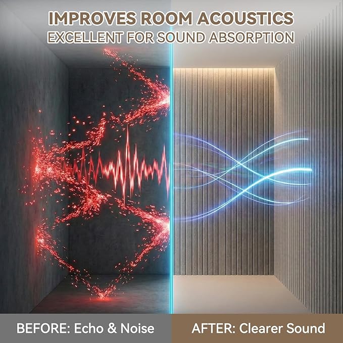 10Pack Large Acoustic Panels, Self-Adhesive Sound Panels Noise Reducing