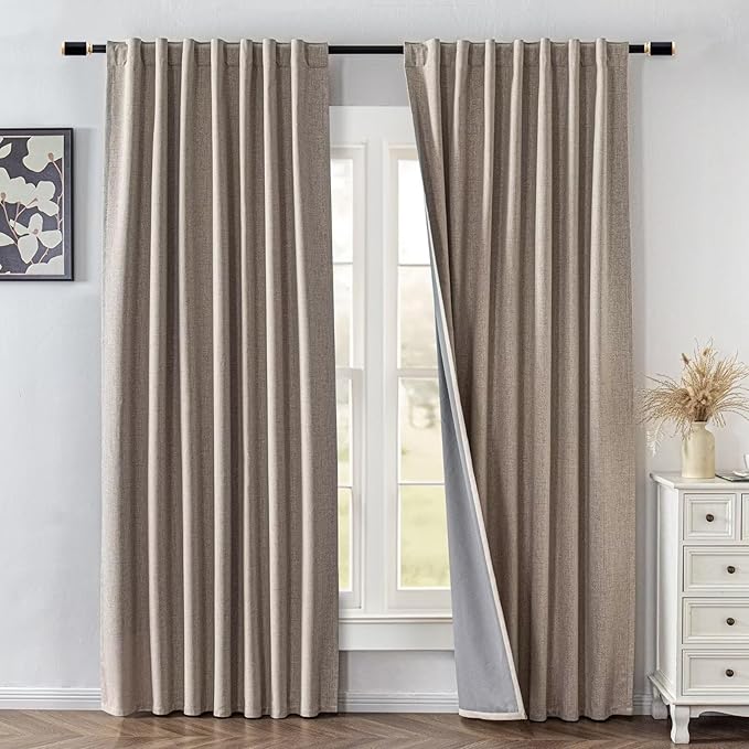 IGEMAEVE 100% Blackout Curtains 108 Inches Long