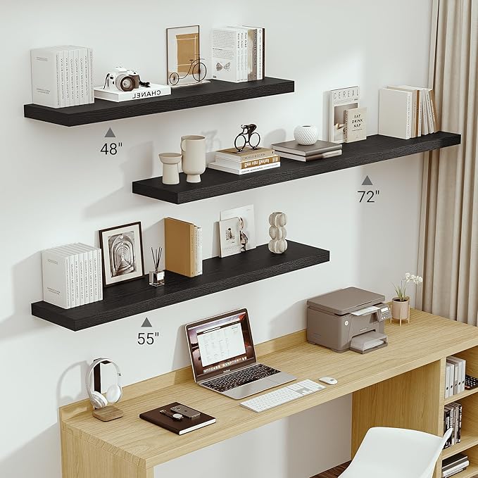 Vivelove 72 Inches Floating Shelves Wall Mounted, Living Room, Home Decor