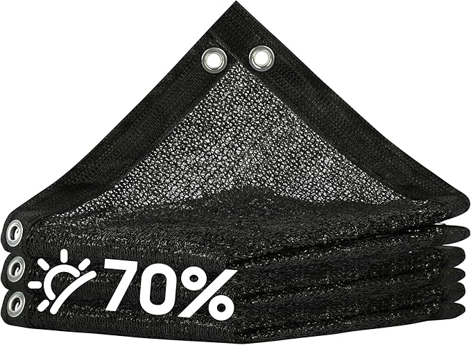 Royal Shade 70% Black Shade Cloth Custom Size 5FT x 29FT Mesh Tarp with Grommets for Garden Patio, Plant Shading, Greenhouse, Pergola, Chicken Coop, Dog Kennel, Lawn. (We Make Custom Size)