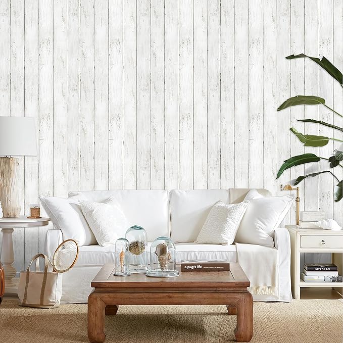 practicalWs 17.7''×393.7'' Wood Shiplap Peel and Stick Wallpaper, Self Adhesive