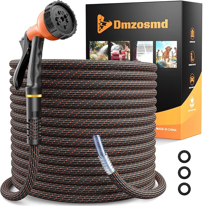 Garden Hose, 3/4" Flexible Water Hose Ultra Lightweight, Non-Expandable with 10 Function Nozzle, Kink-Free, Leak-Proof, 360° Swivel, Abrasion Resistant & Easy to Store for Yard Lawn, Outdoor (100ft)