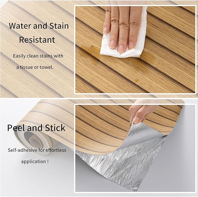 Haimin Wood Grain Slat Wall Panels Peel and Stick Faux Wood Thick Wallpaper
