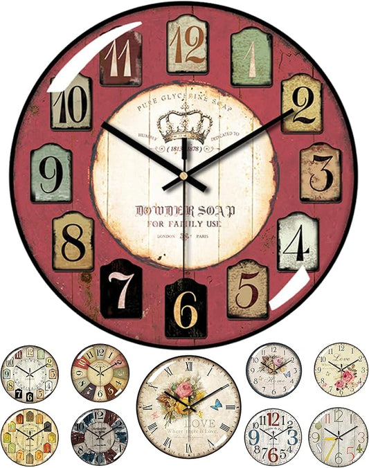 Decorative Wall Clocks Batterys Operated, Retro Wall Clock