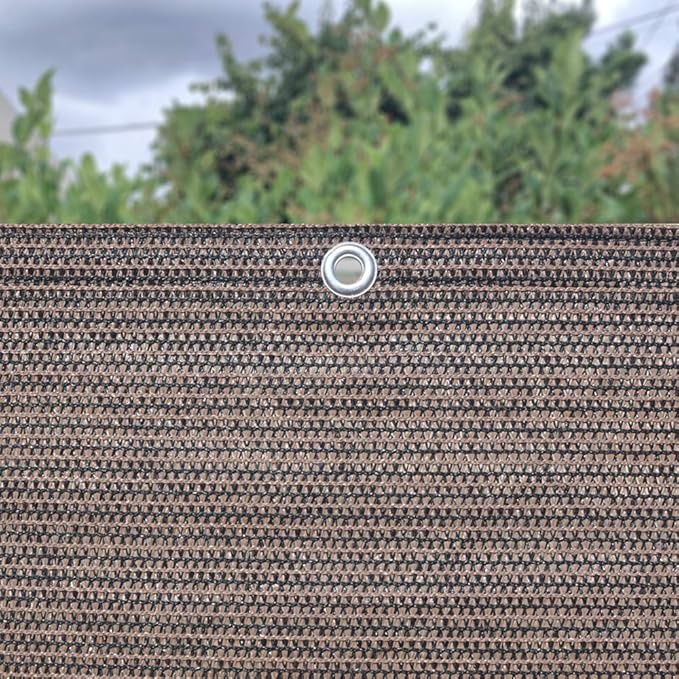 Alion Home© Elegant Privacy Screen Windscreen Mesh for Backyard Deck, Patio, Balcony, Fence, Pool, Porch, Railing. (4' X 26', Mocha Brown)