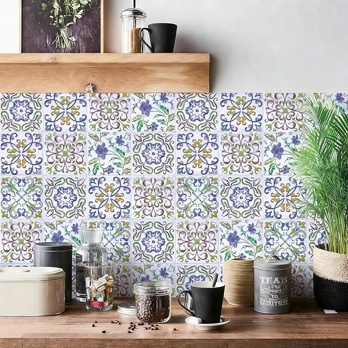 Wudnaye Peel and Stick Backsplash Wallpaper Kitchen Faux Tile Contact Paper