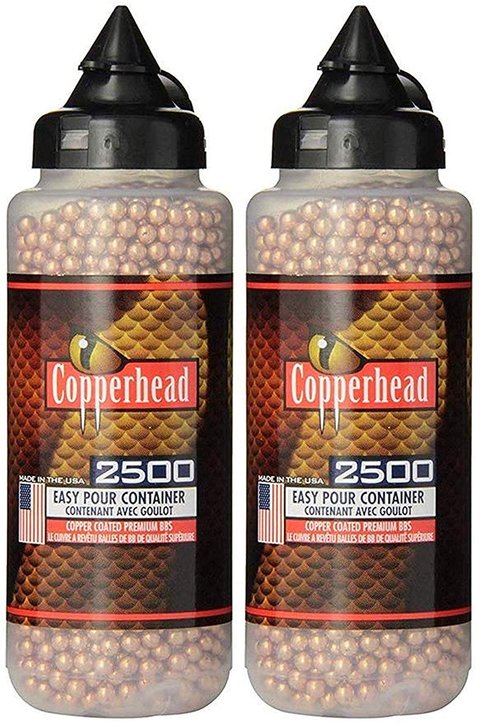 Airgun Ammo: Copperhead BB's- 2500 CT. Copper Coated 2 Pack of 2500