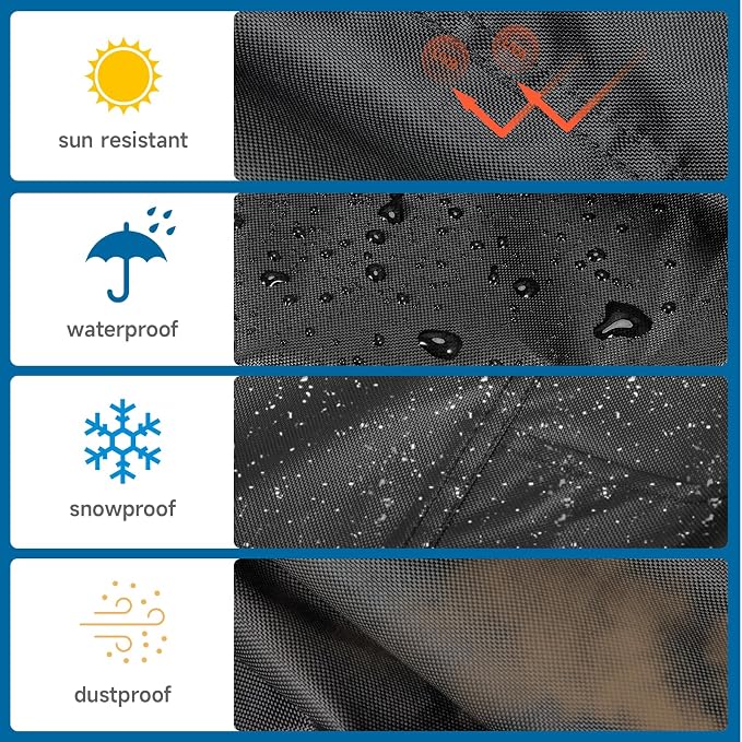 Heavy Duty Waterproof Gas Grill Cover, 76 inch Flat Top Griddle Cover for Weber Char-Broil Nexgrill More,4-6 Burner Grill Cover for Most 75 in Smoker，76"x 26"x36"