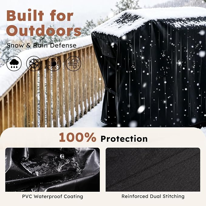 MR. COVER Griddle Cover for Blackstone 36 Inch Griddle with Hood - Heavy Duty 600D Waterproof Cover, UV & Wind Resistant, Air Vent, Double Buckle Straps, Fits Blackstone 36" 4 Burner