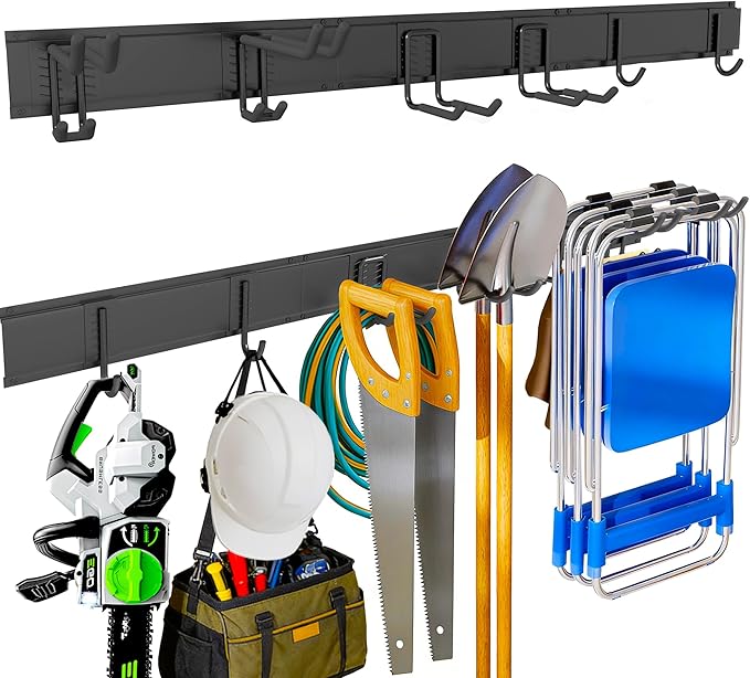 Ultrawall Garden Tool Organizer, 48 Inch Garage Tool Organizer Wall Mount, Heavy Duty Steel Wall Holders for Tools, 400lb Weight Capacity