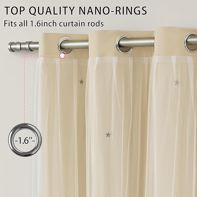 XiDi Curtains for Bedroom Decor Beige52/84/1