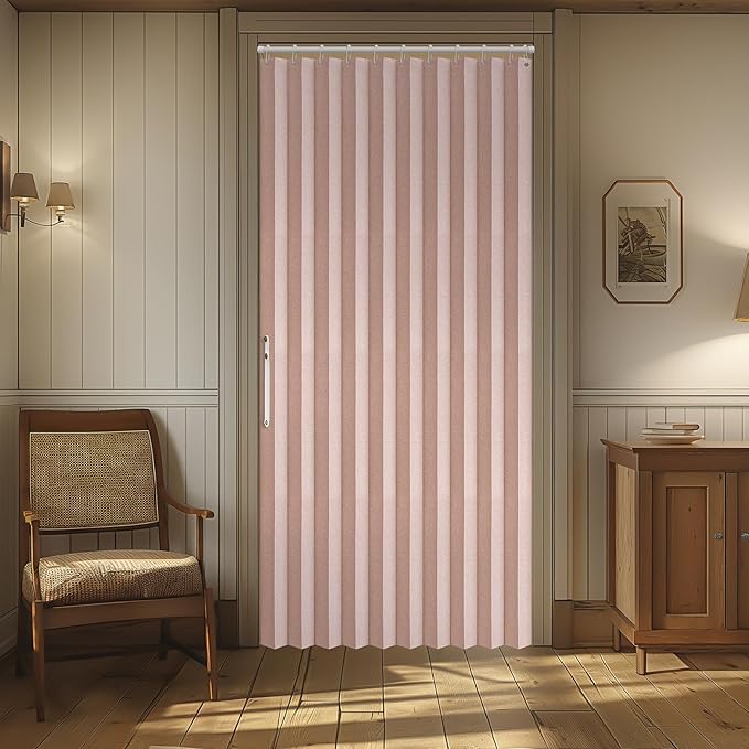 AJAZZ 100% Blackout Magnetic Door Curtain Accordion Doors Interior Closet Door