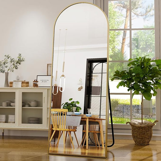GLSLAND-21x64 inch Full Length Mirror-Aluminum Alloy Frame-Arch Mirror Full