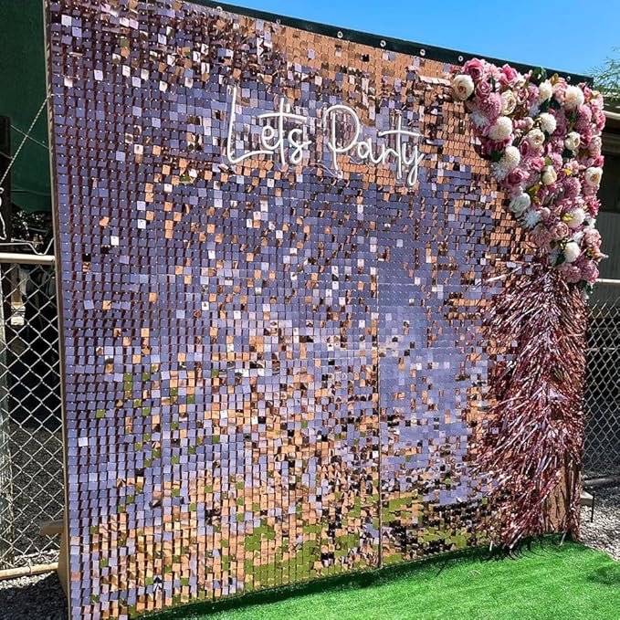 COKAOBE Rose Gold Shimmer Wall Backdrop, Photo Backdrops