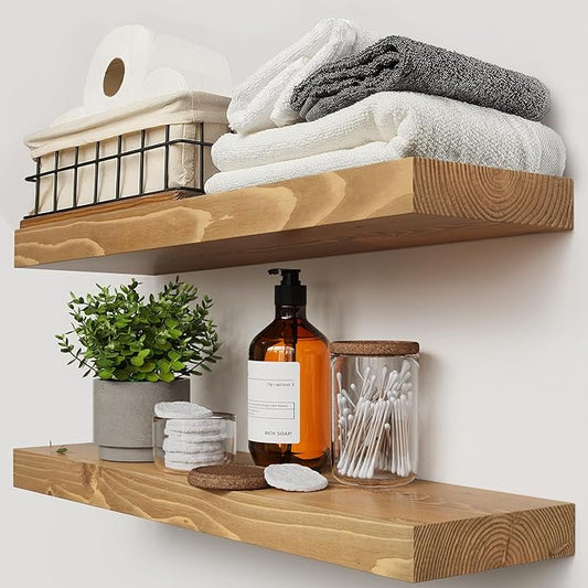 BAOBAB WORKSHOP Natural Wood Floating Shelves