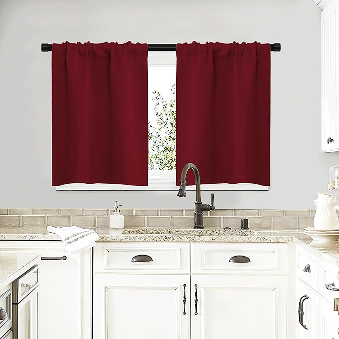 NICETOWN 20 inch Curtains for Small Windows, Thermal Insulated Privacy Short