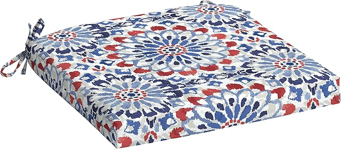 Arden Indoor/Outdoor Seat Or Rocking Chair Cushion, 19 x 18, Water Repellent, Rain Proof, Fade Resistant Cushion for Rocking Or Dining Chairs Clark Blue