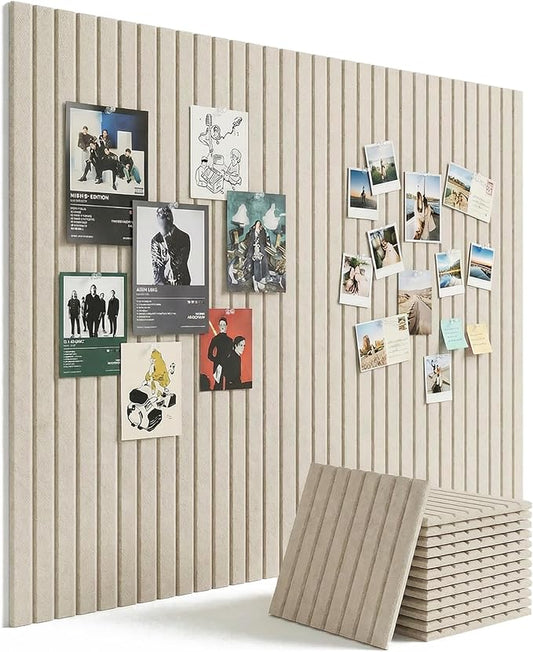 Aothia 12-Pack Felt Bulletin Board Tiles 48"x36", Modular Pin Board