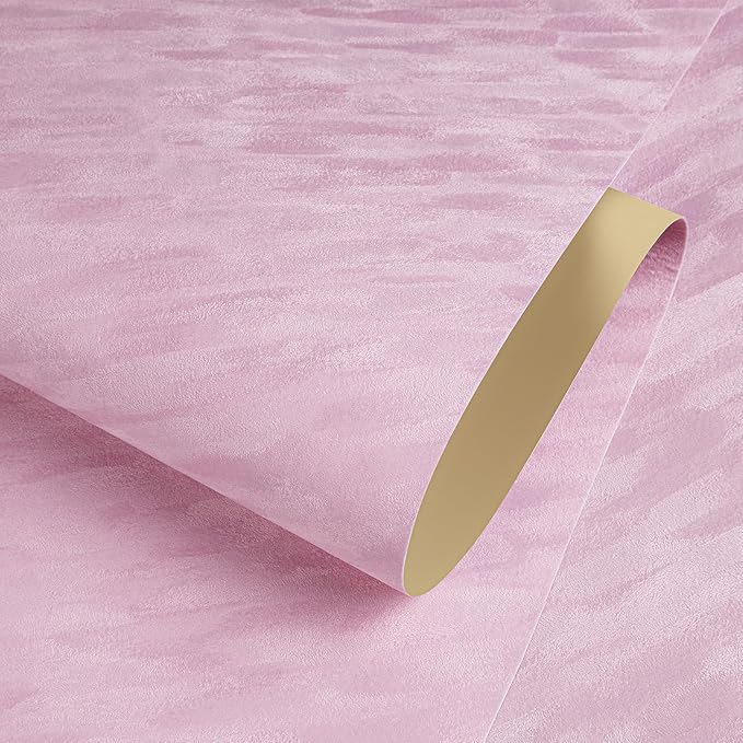 ReWallpaper 30inX16.5ft Peel and Stick Velvet Wallpaper Pink Velvet Flocked