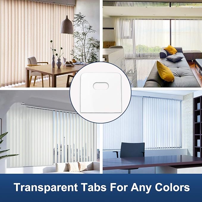 SOGEWO Clear Vertical Blind Repair Tabs, Vertical Blinds tabs/Blind Fixers