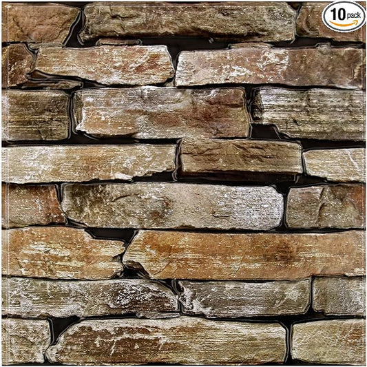 COMSTICKC 3D Faux Stone Wall Panel Peel and Stick Wall Sticker, Ultra-Light