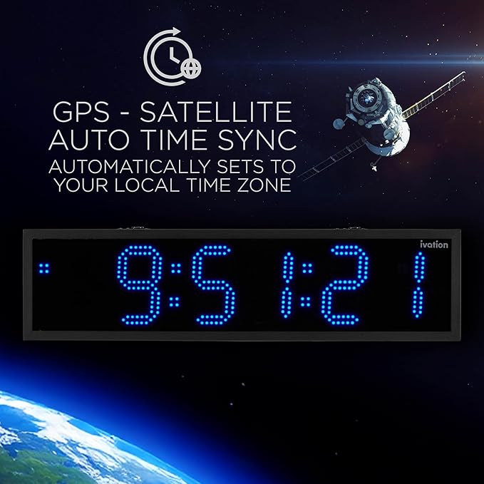 Ivation Oversized 36" Outdoor Waterproof Digital Clock, Auto Time Sync