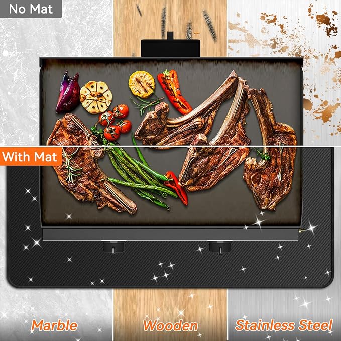 25x39 inches Under Grill Mats for Blackstone, Double-Sided Fireproof Outdoor Grill Protective Mat, Oilproof Waterproof BBQ Fire Pit Fireplace Mat