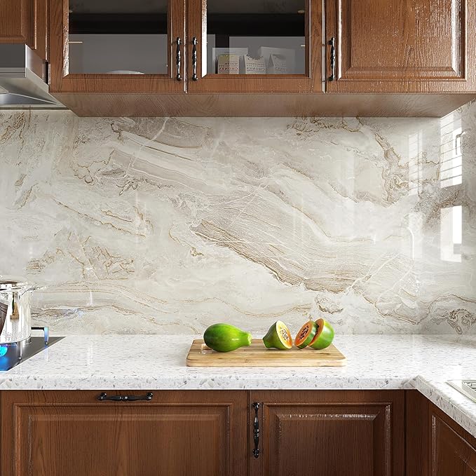VEELIKE Large Size Marble Contact Paper Peel and Stick Countertops