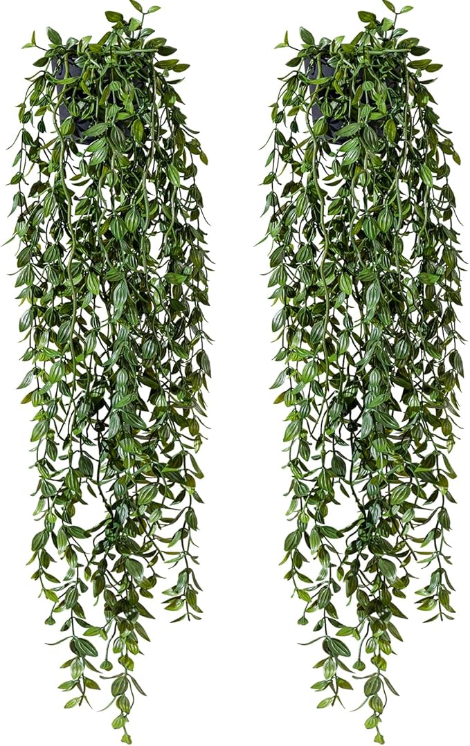Artificial Hanging Plant 2 Pcs Faux Plant Ivy Vine Faux Eucalyptus Vines Fake