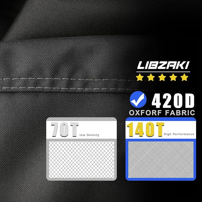 LIBZAKI Grill Cover 420D Waterproof, Weather Resistant, Rip-Proof, Anti-UV, Fade Resistant,Gas Grill Cover for Weber,Char Broil,Nexgrill Grills, etc.48 inches-Fuchsia/Gray