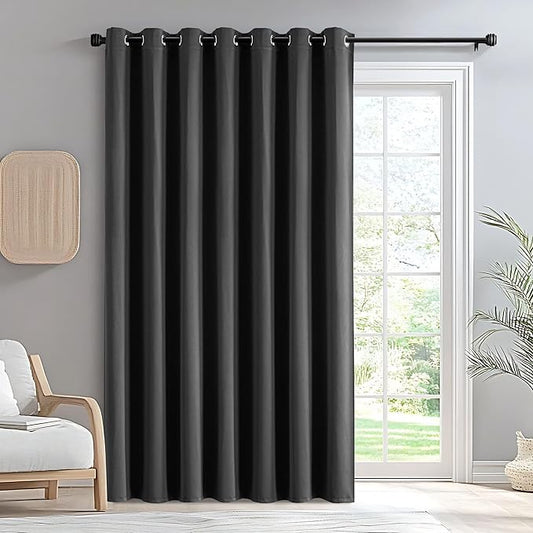 IGEMAEVE Blackout Sliding Door Curtains 84 Inch Length, Extra Wide Room Divider