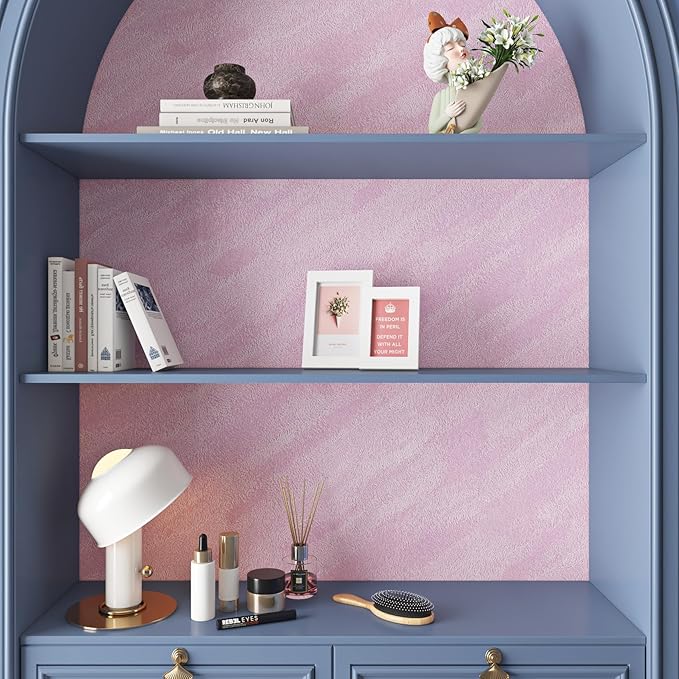 ReWallpaper 30inX16.5ft Peel and Stick Velvet Wallpaper Pink Velvet Flocked