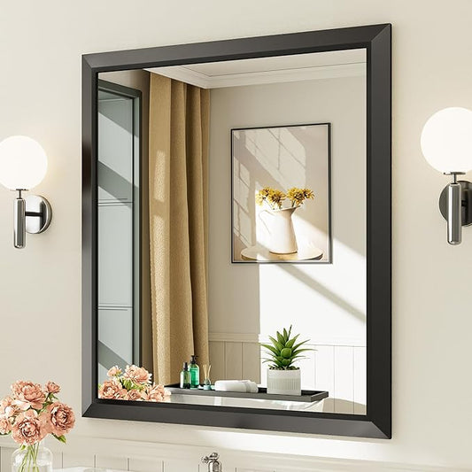 Briivue 36x32 Inch Black Bathroom Mirror