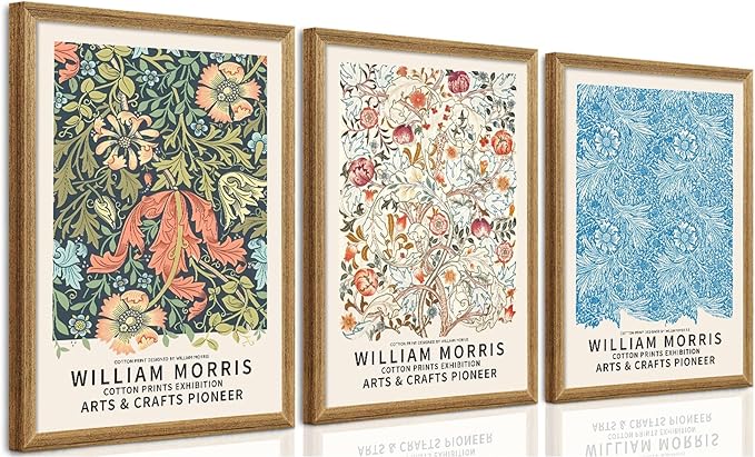 SYWENNOI William Morris Floral Prints Framed Wall Art, Sweet Briar, Bedroom